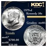1979-d Kennedy Half Dollar 50c Grades GEM++ Unc