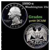 Proof 1990-s Washington Quarter 25c Grades GEM++ P