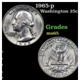 1965-p Washington Quarter 25c Grades GEM Unc