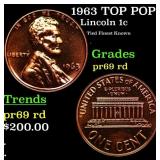 Proof 1963 Lincoln Cent TOP POP! 1c Graded pr69 rd