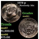 1974-p Kennedy Half Dollar 50c Grades GEM++ Unc