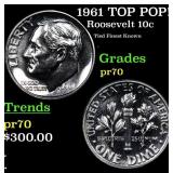 Proof 1961 Roosevelt Dime TOP POP! 10c Graded pr70