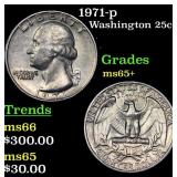 1971-p Washington Quarter 25c Grades GEM+ Unc