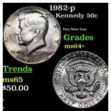 1982-p Kennedy Half Dollar 50c Grades Choice+ Unc