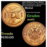 1882 William Penn Medal - US Mint Employees, Penns