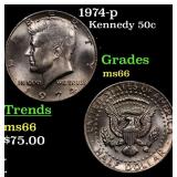 1974-p Kennedy Half Dollar 50c Grades GEM+ Unc