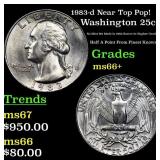 1983-d Washington Quarter Near Top Pop! 25c Graded
