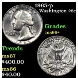 1965-p Washington Quarter 25c Grades GEM++ Unc