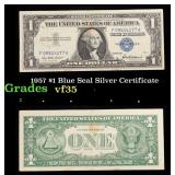 1957 $1 Blue Seal Silver Certificate Grades vf++