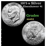1971-s Silver Eisenhower Dollar $1 Grades Choice U
