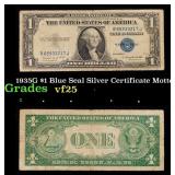 1935G $1 Blue Seal Silver Certificate Grades vf+ M