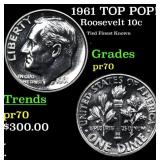 Proof 1961 Roosevelt Dime TOP POP! 10c Graded pr70