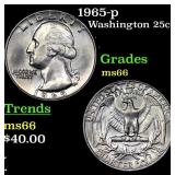 1965-p Washington Quarter 25c Grades GEM+ Unc