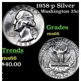 1958-p Washington Quarter Silver 25c Grades GEM+ U