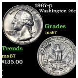 1967-p Washington Quarter 25c Grades GEM++ Unc