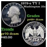 Proof 1979-s TY I Washington Quarter 25c Grades GE