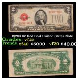 1928D $2 Red Seal United States Note Grades vf+