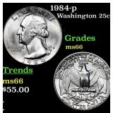 1984-p Washington Quarter 25c Grades GEM+ Unc
