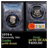 Proof PCGS 1974-s Kennedy Half Dollar 50c Graded p
