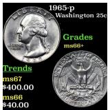 1965-p Washington Quarter 25c Grades GEM++ Unc