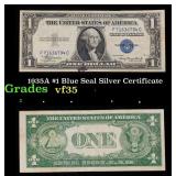 1935A $1 Blue Seal Silver Certificate Grades vf++