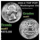 1989-d Washington Quarter TOP POP! 25c Graded ms67