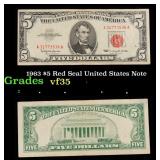 1963 $5 Red Seal United States Note Grades vf++