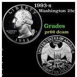 Proof 1993-s Washington Quarter 25c Grades GEM++ P