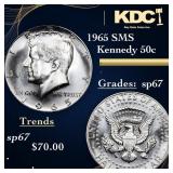 1965 SMS Kennedy Half Dollar 50c Grades sp67