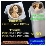 Gem Proof Lincoln 1c roll, 1978-s 50 pcs