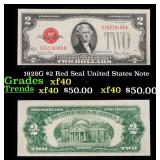 1928G $2 Red Seal United States Note Grades xf