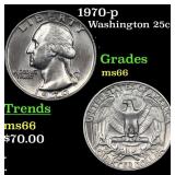 1970-p Washington Quarter 25c Grades GEM+ Unc