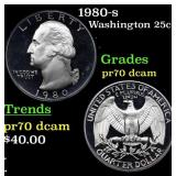 Proof 1980-s Washington Quarter 25c Grades GEM++ P