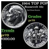 Proof 1964 Roosevelt Dime TOP POP! 10c Graded pr70