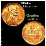 1954-s Lincoln Cent 1c Grades GEM+ Unc RD