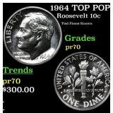 Proof 1964 Roosevelt Dime TOP POP! 10c Graded pr70
