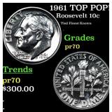 Proof 1961 Roosevelt Dime TOP POP! 10c Graded pr70