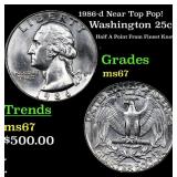 1986-d Washington Quarter Near Top Pop! 25c Graded