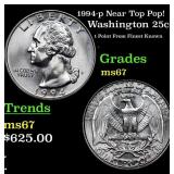 1994-p Washington Quarter Near Top Pop! 25c Graded