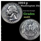 1994-p Washington Quarter 25c Grades GEM Unc