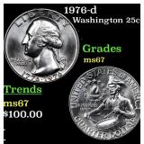 1976-d Washington Quarter 25c Grades GEM++ Unc
