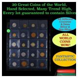 20 Great Coins of the World, hand selected, many t