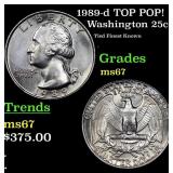1989-d Washington Quarter TOP POP! 25c Graded ms67