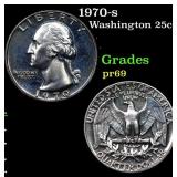 Proof 1970-s Washington Quarter 25c Grades GEM++ P