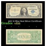 1957 $1 Blue Seal Silver Certificate Graded vf+