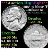 ***Auction Highlight*** 1958-p Jefferson Nickel Ne