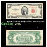 1953C $2 Red Seal United States Note Grades vf+