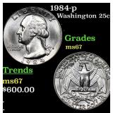 1984-p Washington Quarter 25c Grades GEM++ Unc