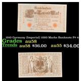 1910 Germany (Imperial) 1000 Marks Banknote P# 44b