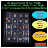 20 Great Coins of the World, hand selected, many t